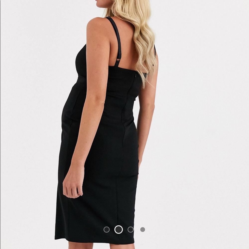 ASOS queen Bee Black midi maternity dress - Picture 3 of 4